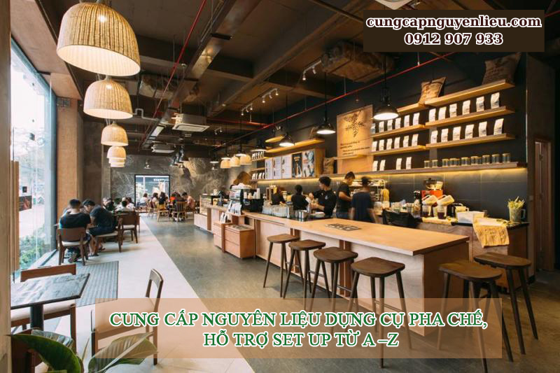 set up quán trà sữa - menu pha chế - decor trang trí hàng quán nước ăn uống
