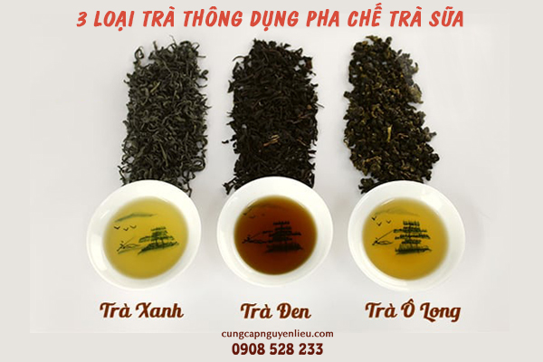 3 laoi trà thông dụng dùng để pha chế trà sữa