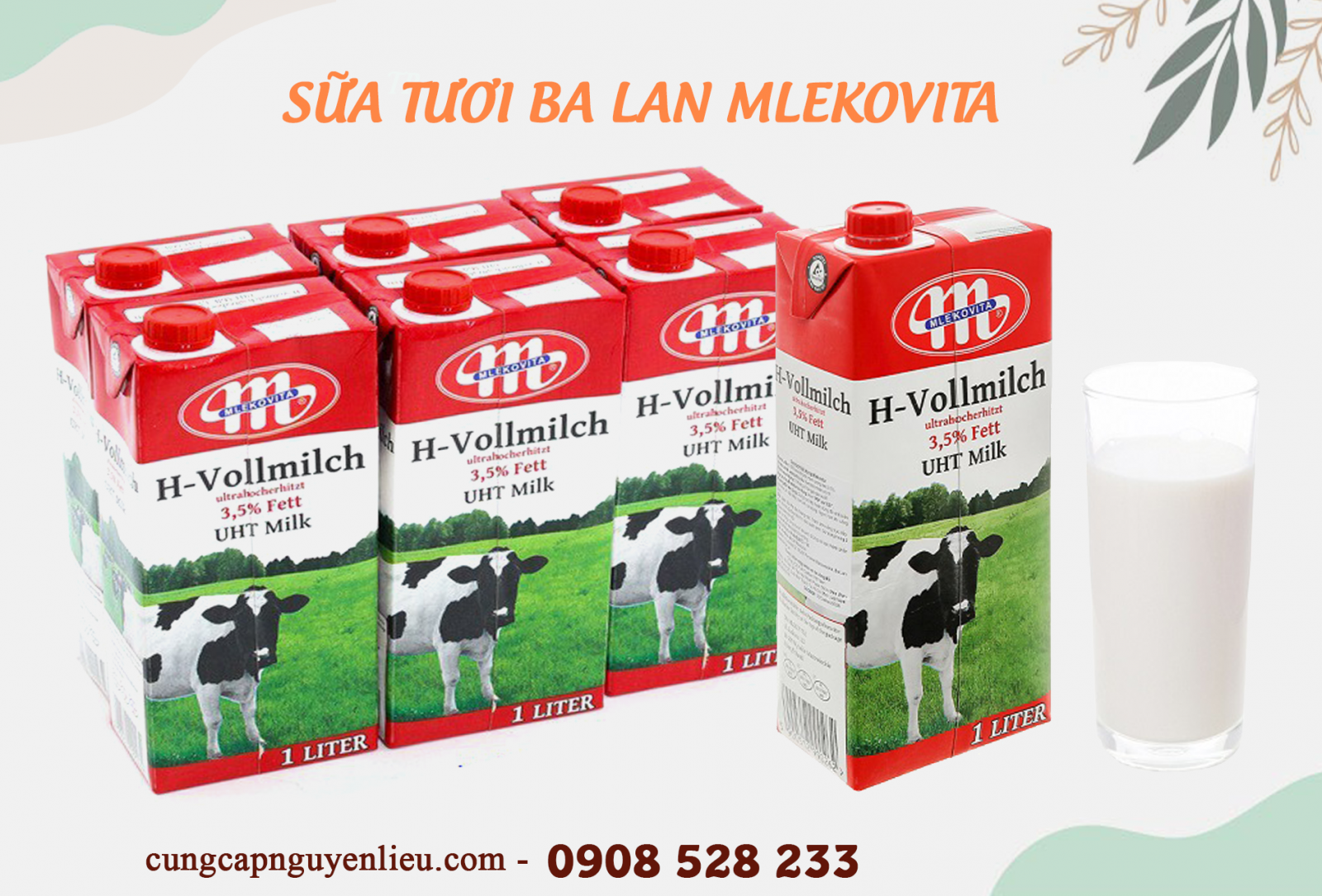 sữa tươi balo mlekovita 1 lít - nguyên liệu trà sữa pha chế